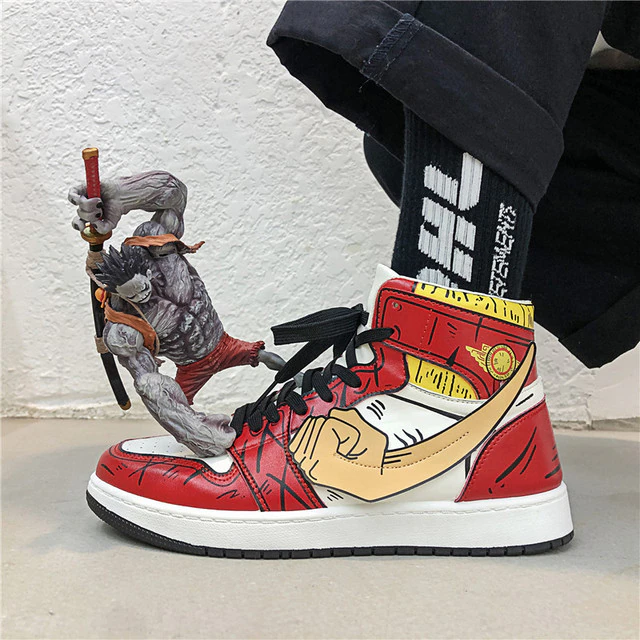 One Piece Shoes - סניקרס לופי אדומות ג'ורדן - וואן פיס