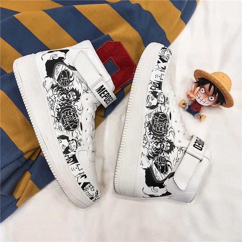 One Piece Shoes - סניקרס לופי גיר רביעי מנגה איירפורס מיד - וואן פיס
