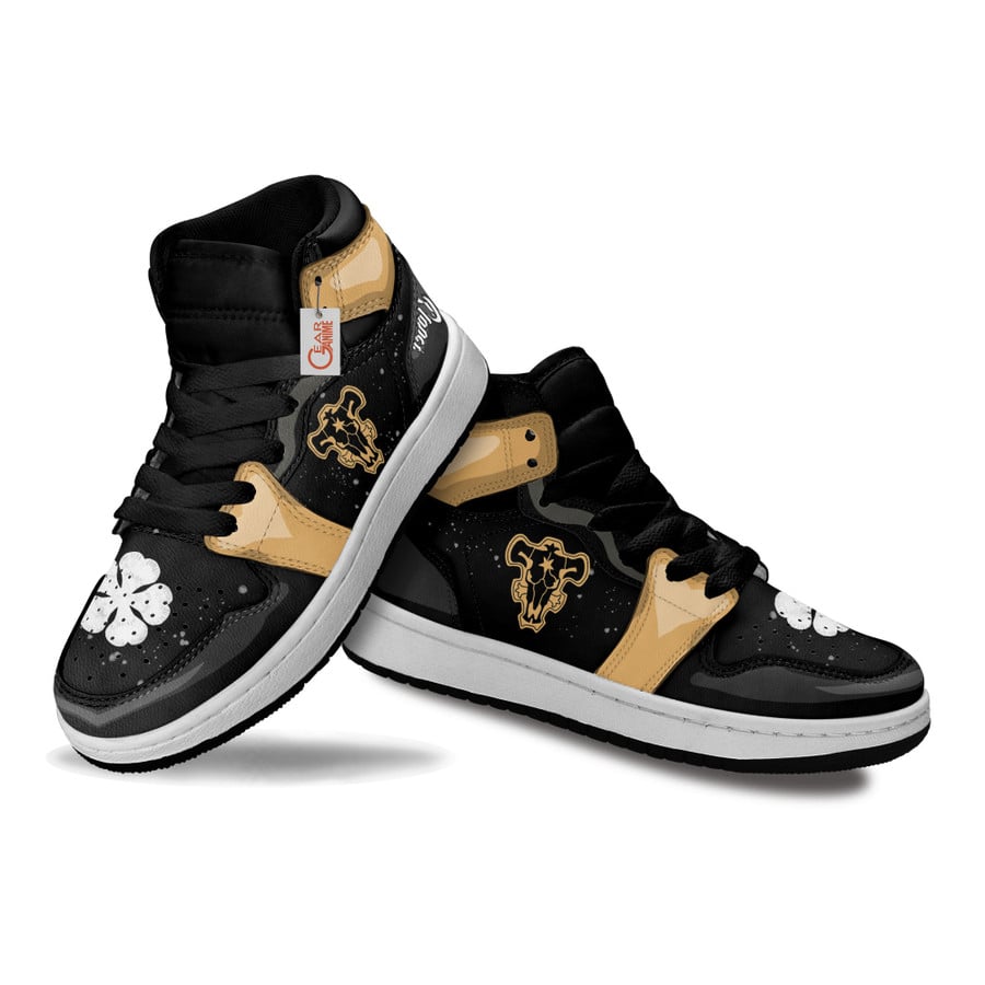 Black Clover Shoes - סניקרס שורים שחורים ג'ורדן - תלתן שחור