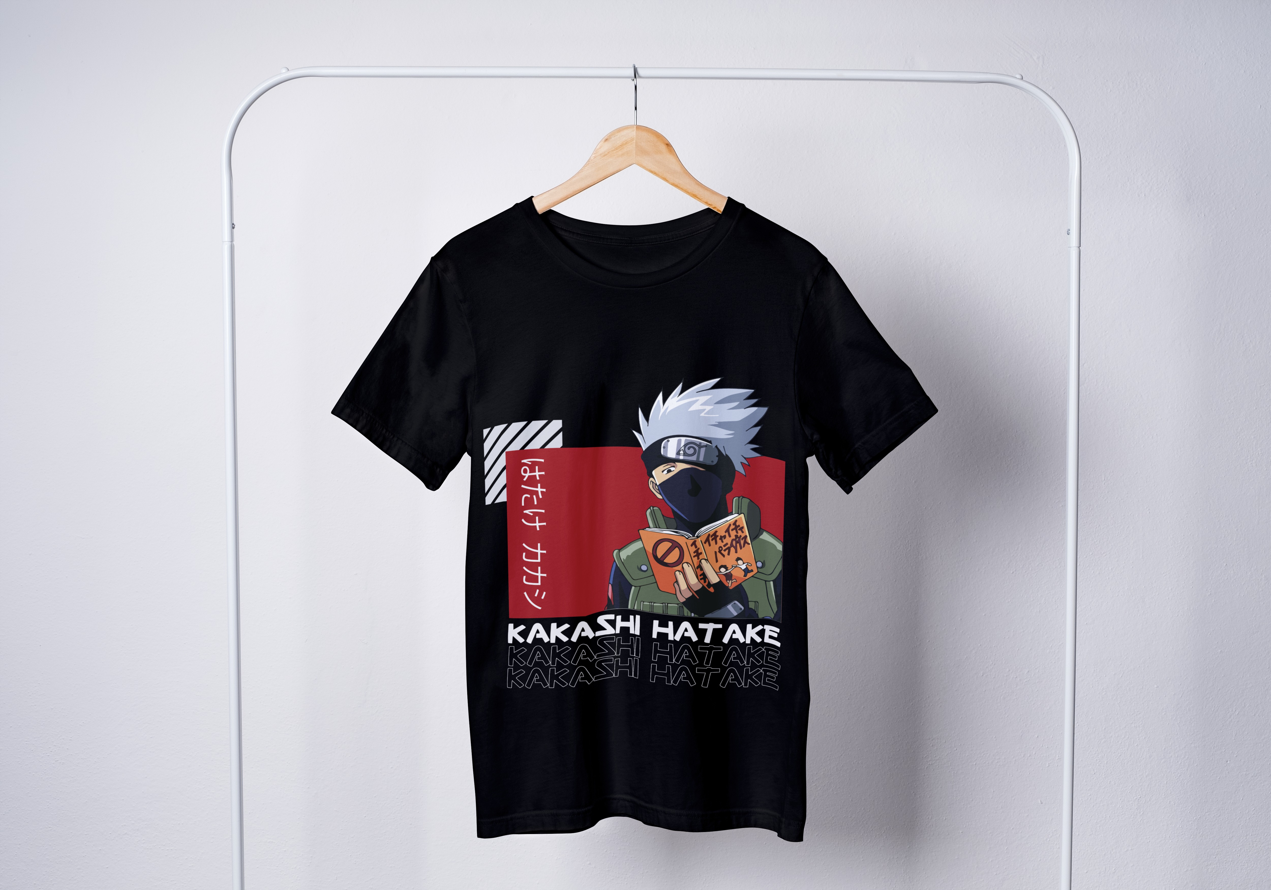 Naruto Tops - חולצה קאקאשי עם ספר - נארוטו