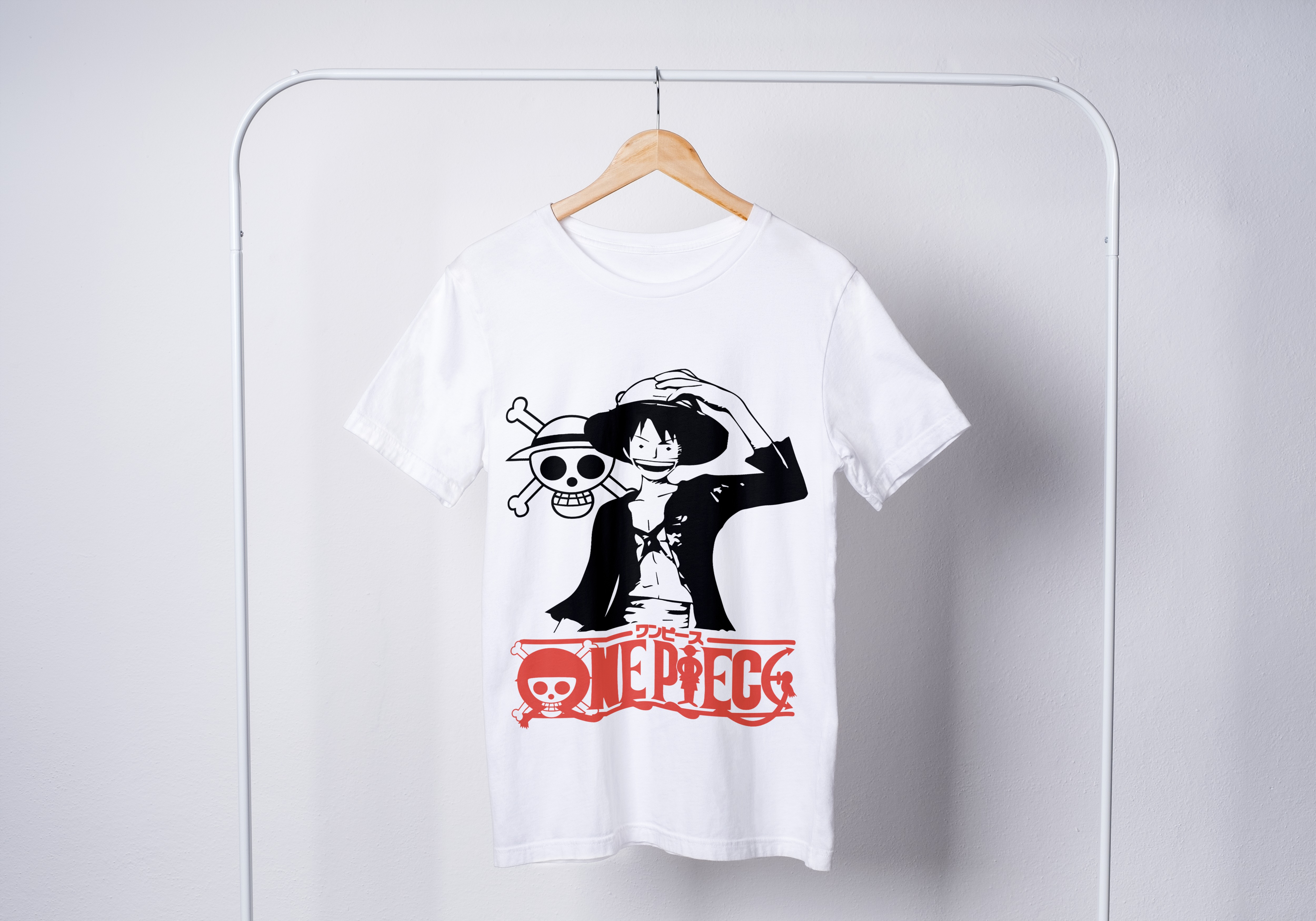 One Piece Tops - חולצה לופי לבנה - וואן פיס